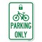 Signmission Parking Only With Cycle and Lock Symbol Heavy-Gauge Aluminum Sign, 12" x 18", A-1218-23410 A-1218-23410 - alternate 1